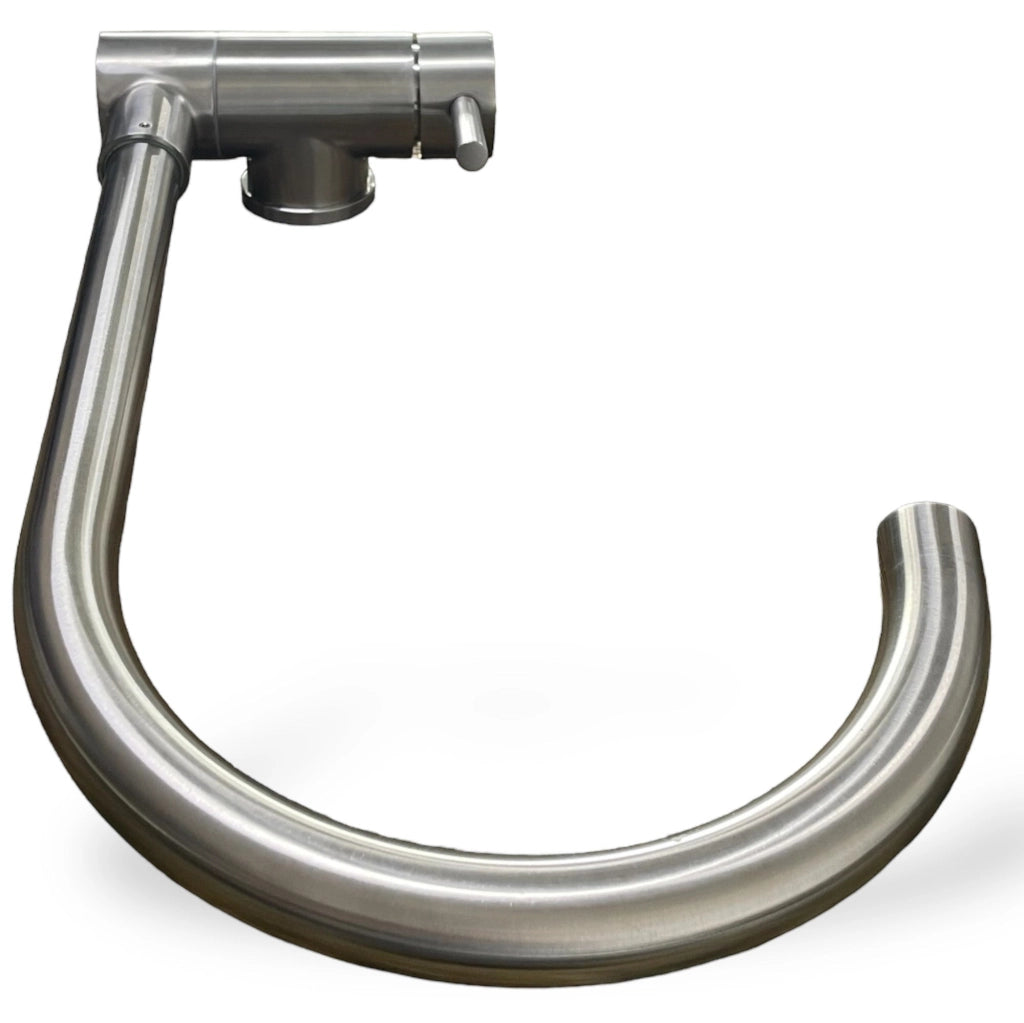Rubinetto miscelatore per cucina abbattibile sottofinestra acciaio inox satinato/opaco