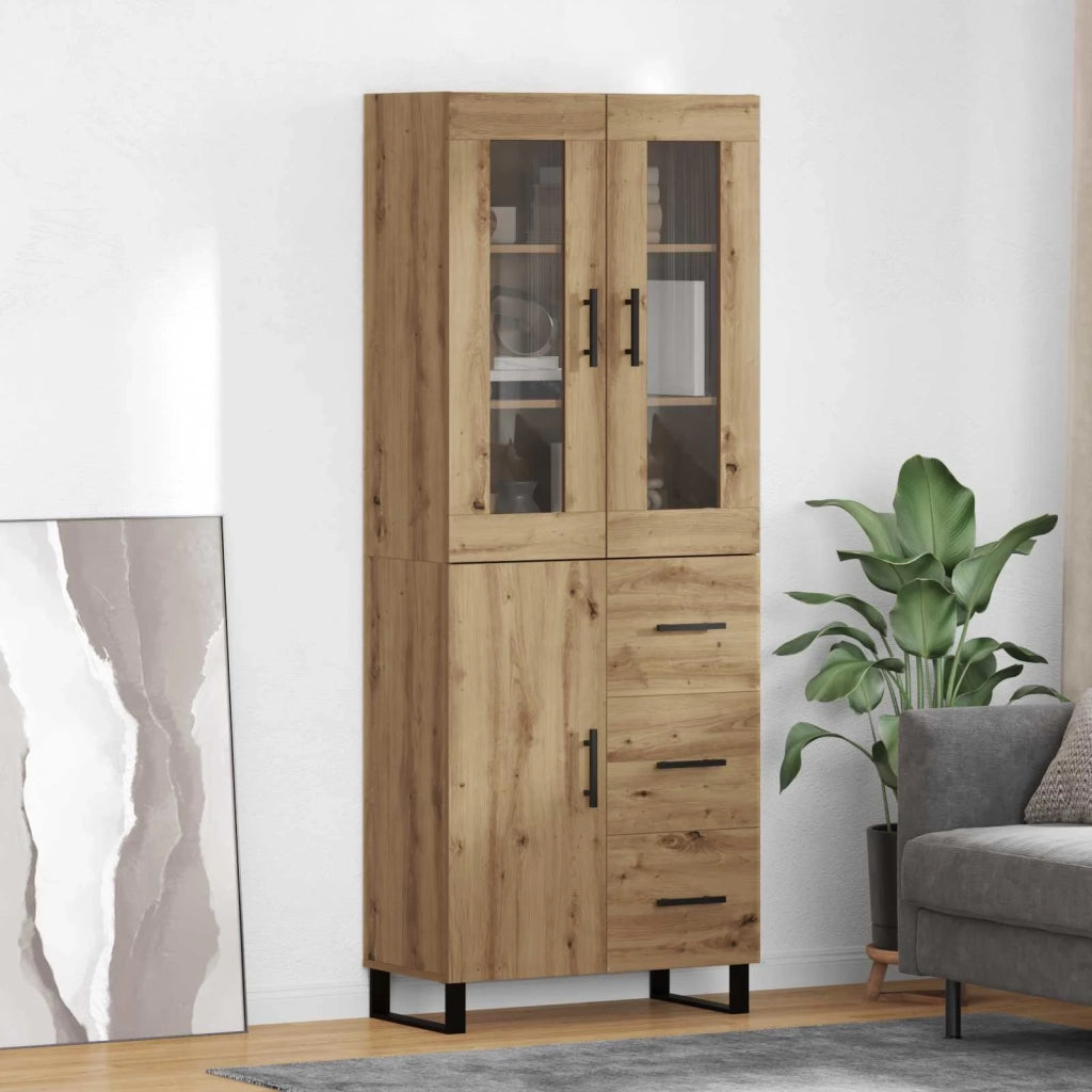 Credenza 2 pcs Rovere artigianale Legno multistrato