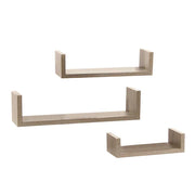 MAURY'S SET 3 MENSOLE LINEARI IN DIFFERENTI DIMENSIONI CON FINITURA ROVERE