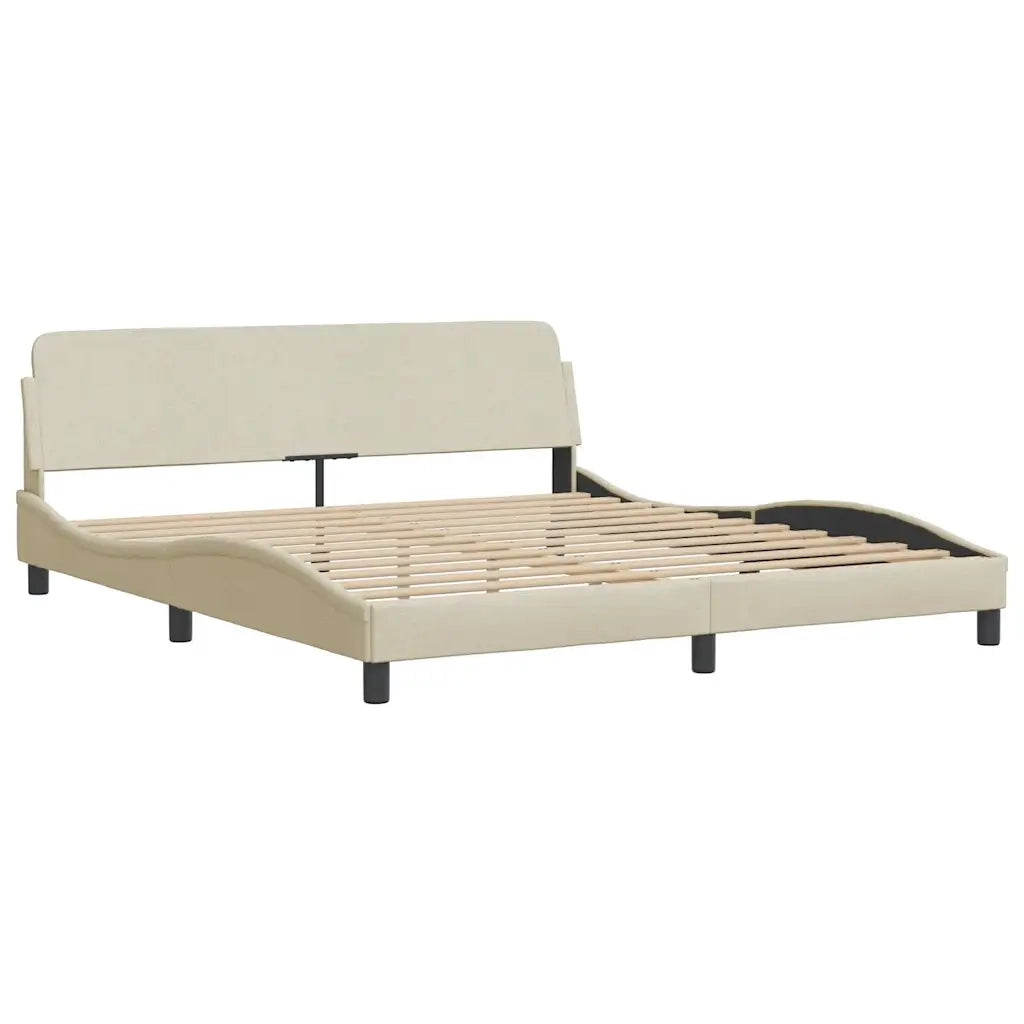 Giroletto senza Materasso Crema 180x200 cm in Tessuto