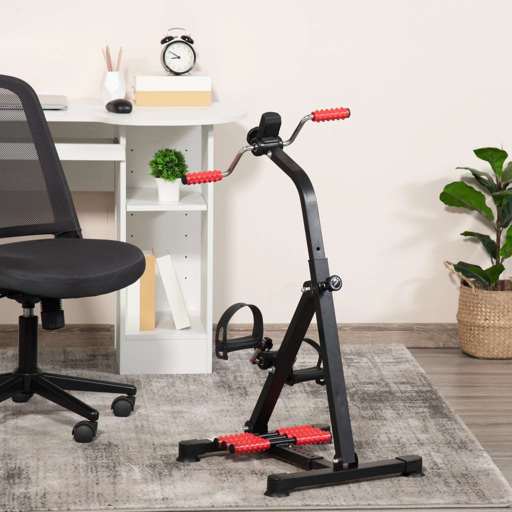 Pedaliera per Anziani Regolabile in Altezza e Lunghezza ¨C zephmum ¨C Mini Home Trainer con Display LCD e Cinghia di Fissaggio