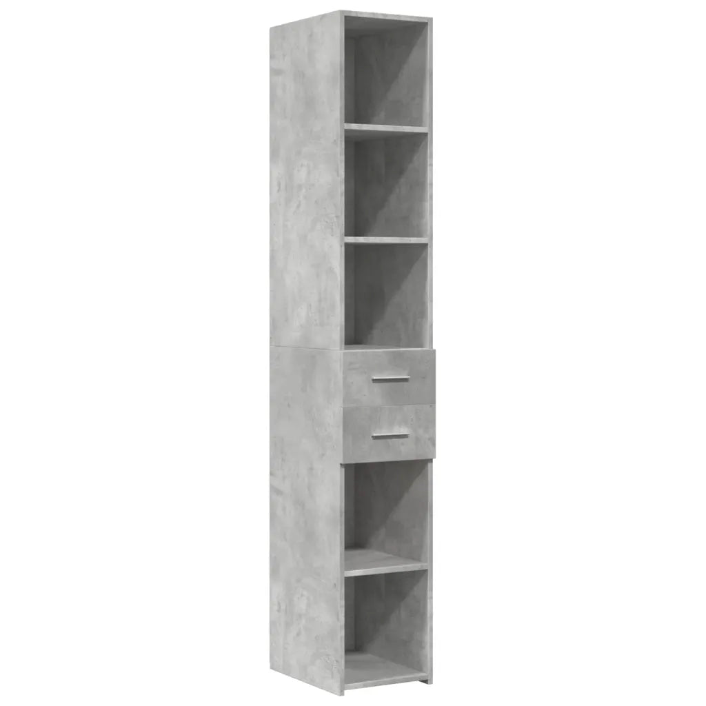 Credenza-Buffet-Armadio da cucina Grigio Cemento 30x42,5x185 cm in Legno Multistrato 121135