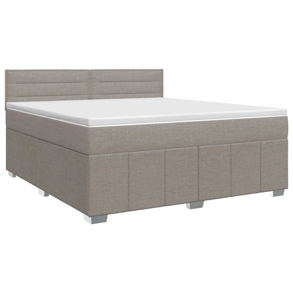 Letto box spring con materasso Tortora 140 x 200 cm Tessuto 3451224