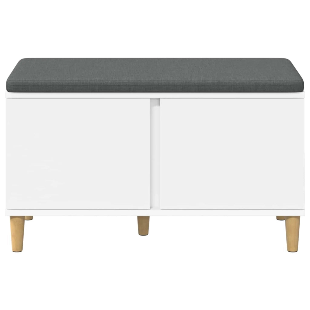 Panca per ingresso con cuscino con porta Bianco 80 x 38 x 46 cm
