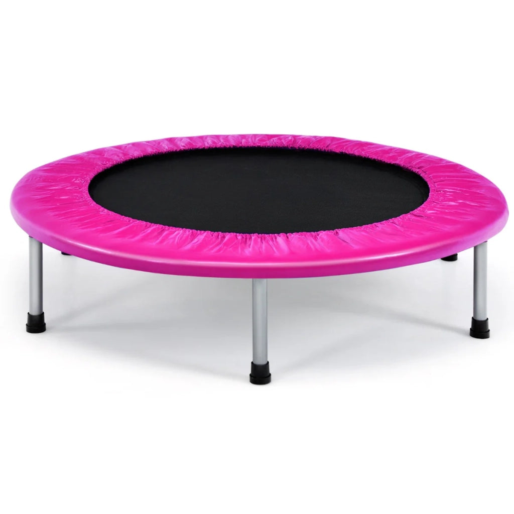 Trampolino pieghevole Ø95,5 x 21,5 cm uso interno/esterno maggiore sicurezza design moderno in PP rosa 20_0020946