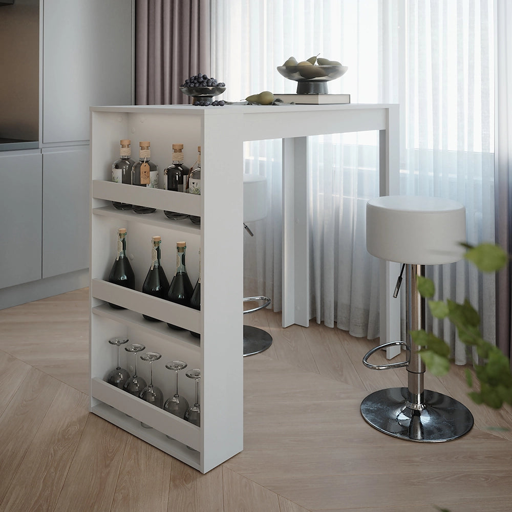 Vicco Set di tavoli da bar Bianco 57 x 117 cm con 2 sgabelli da bar