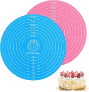 Mat di silicone - Matto rotondo grande - Matto antiaderente per la preparazione della pasta - Matto per biscotti macarons pane - Rosso blu