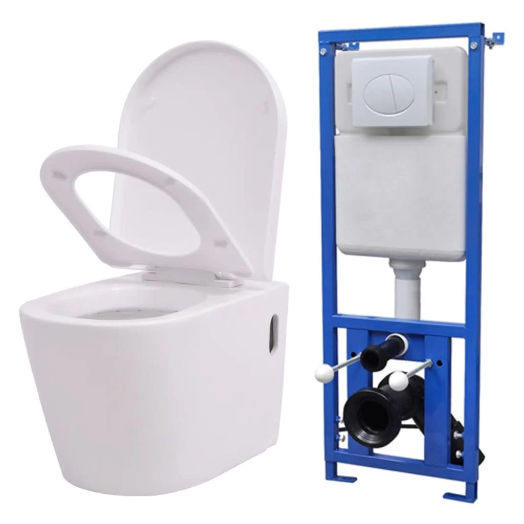 WC sospeso con cassetta di scarico a incasso tazza in ceramica colore bianco 02_0003566