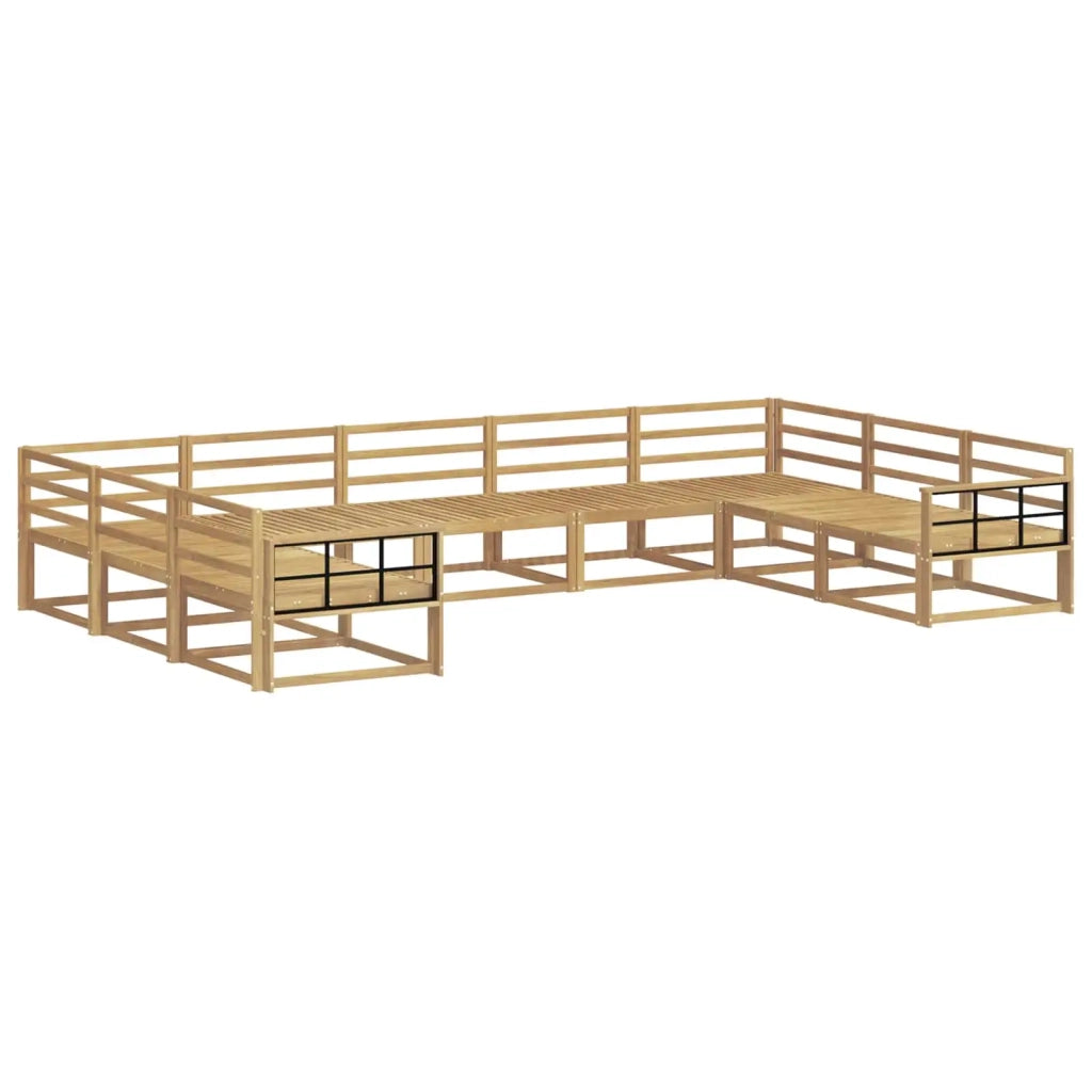 Set di divani da esterno 9 pcs Bianco 404 x 247,5 x 73 cm