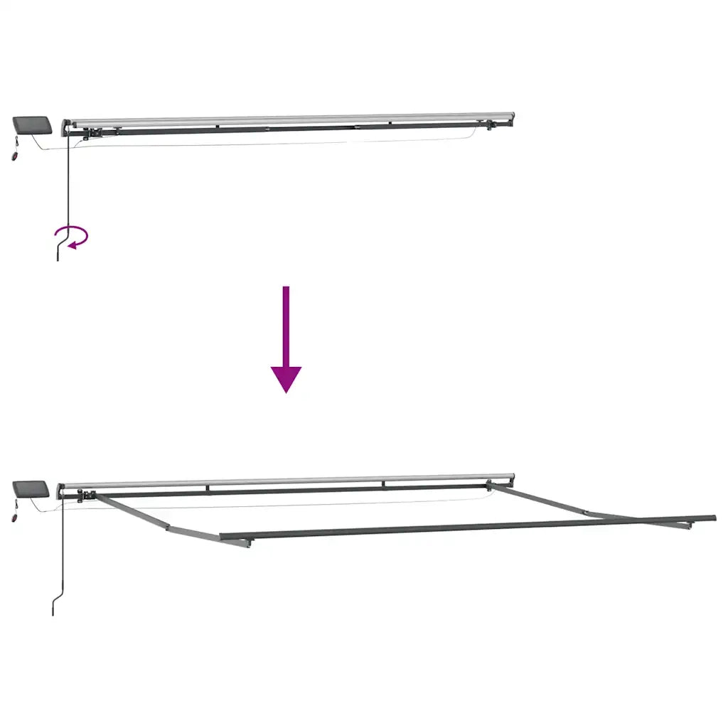 Tenda Retrattile Manuale con LED Antracite e Bianco 400x300 cm 3310231