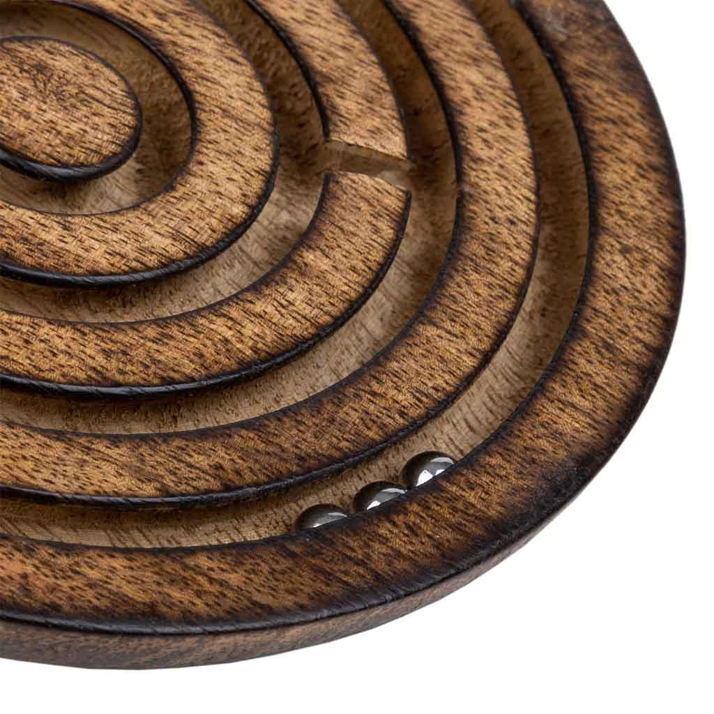 Puzzle game tondo in legno marrone d15x5h