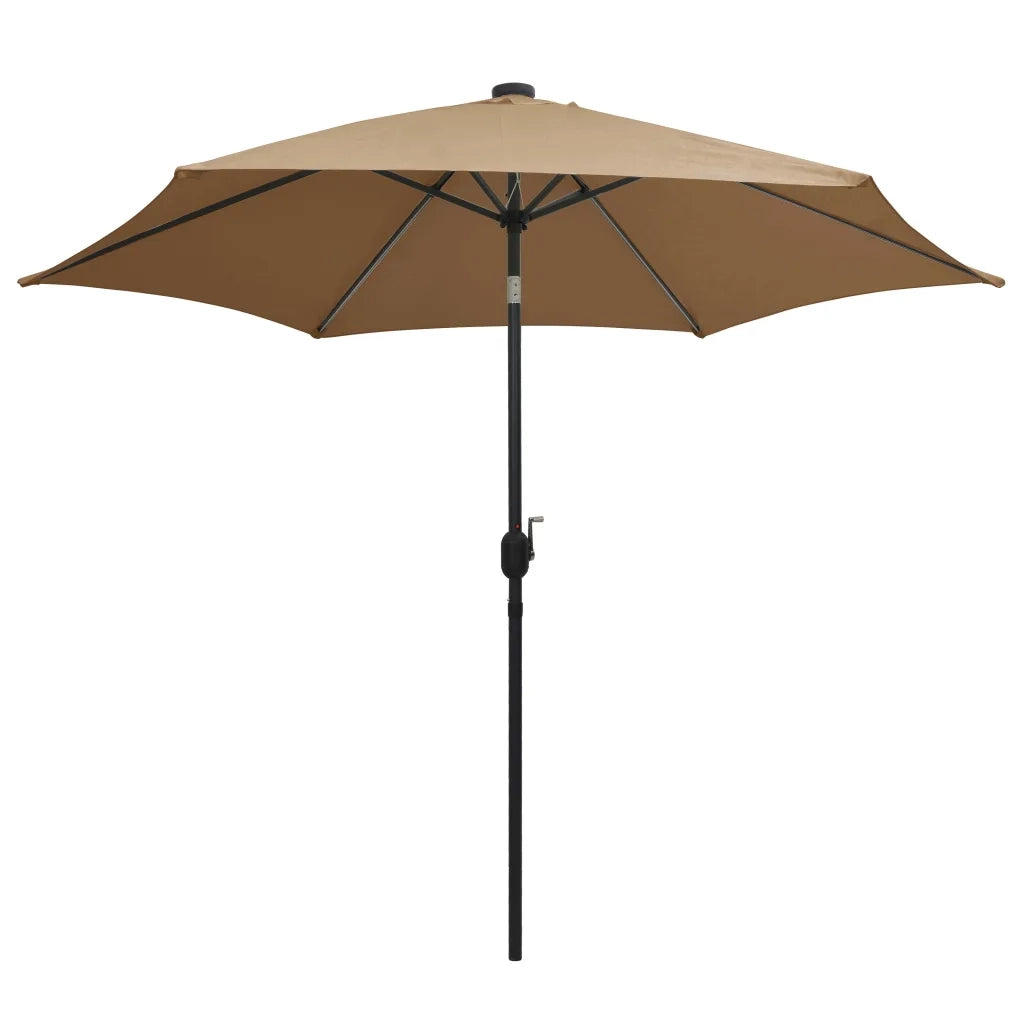 Ombrellone con Luci a LED-Ombrello da giardino e Palo Alluminio 300 cm Grigio Talpa