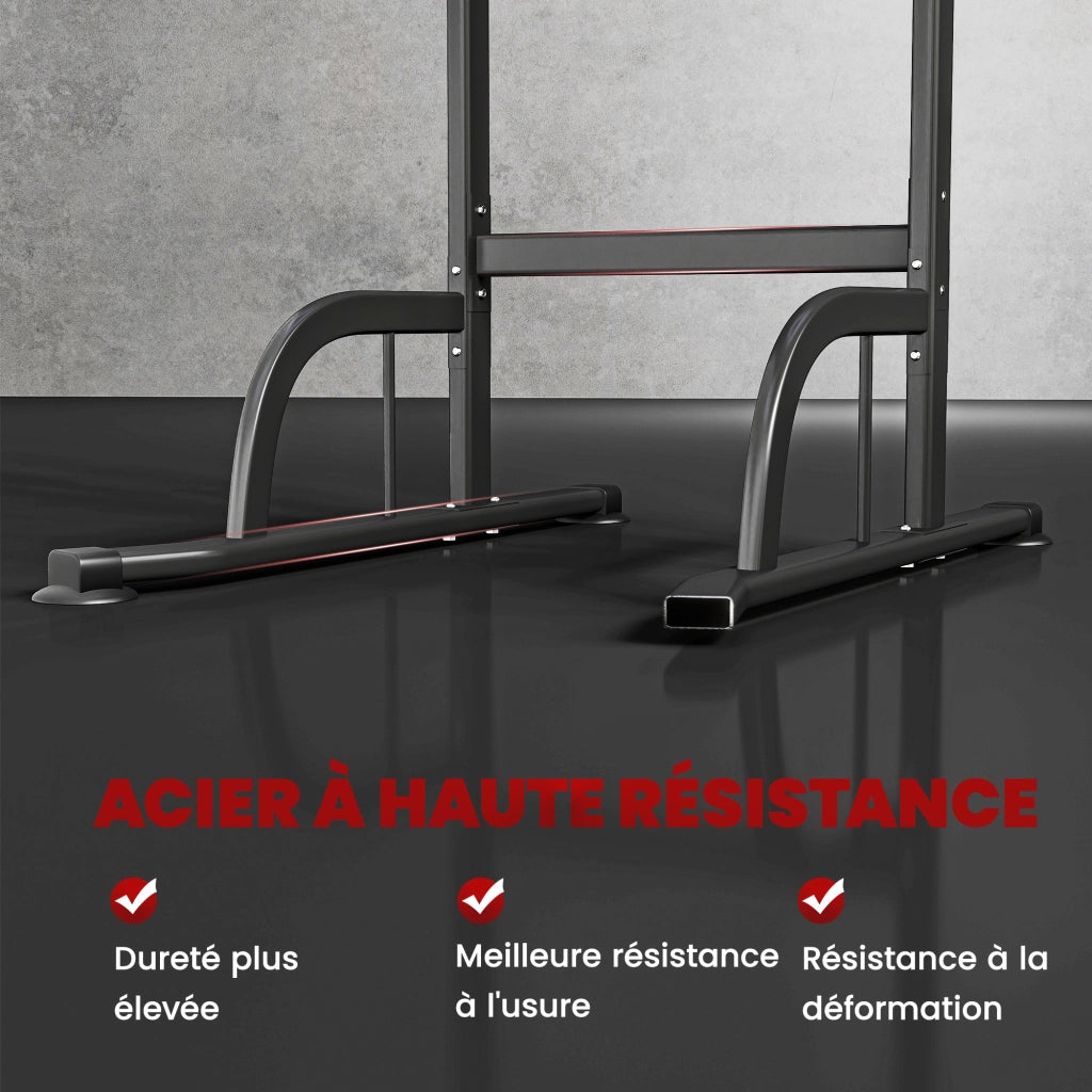 Attrezzo Palestra Multifunzione ¨C zephmum ¨C Nero Rosso Acciaio