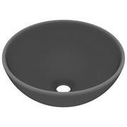 Lavandino-Lavello Lusso Rotondo Grigio Scuro Opaco 32,5x14 cm Ceramica