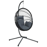 Sedia a Uovo Sospesa con Supporto Antracite Polyrattan/Acciaio CFW4270349