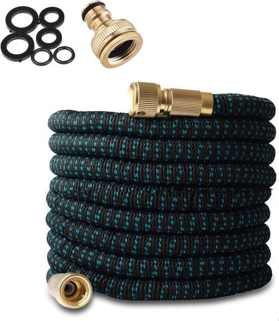 Serpentino flessibile per giardino, con connessione rapida, 2-in-1, lunghezza estensibile 7,6 m