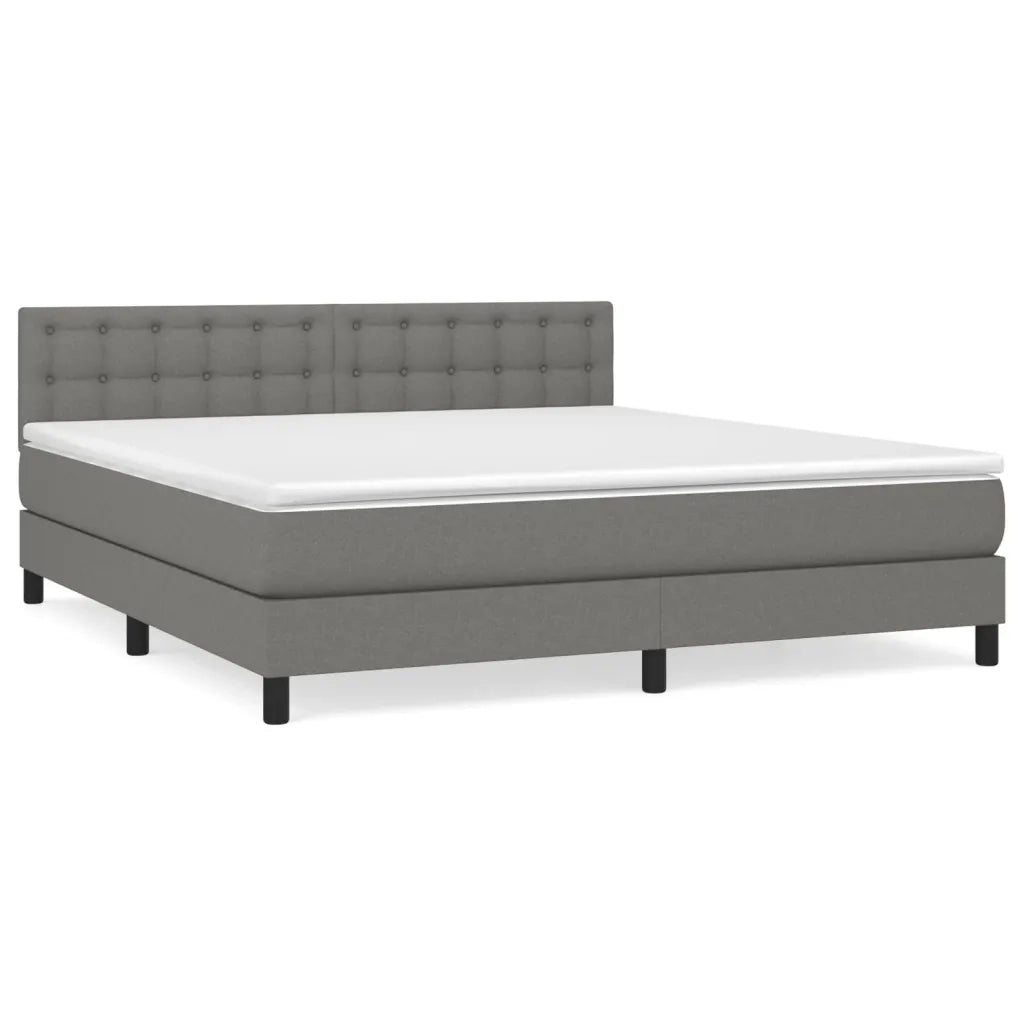 Giroletto a Molle con Materasso Grigio Scuro 160x200 cm Tessuto 3140386
