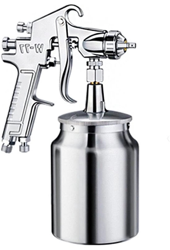 Spuitpistolo per verniciatura auto - Riparazione vernice - HVLP - Alimentazione gravità - 1000 ml - Adatto per auto - Nozzle Zilver W-77 3,0mm.