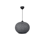 Lampada a sospensione con paralume in corda intrecciato antracite Yumak MDL4745