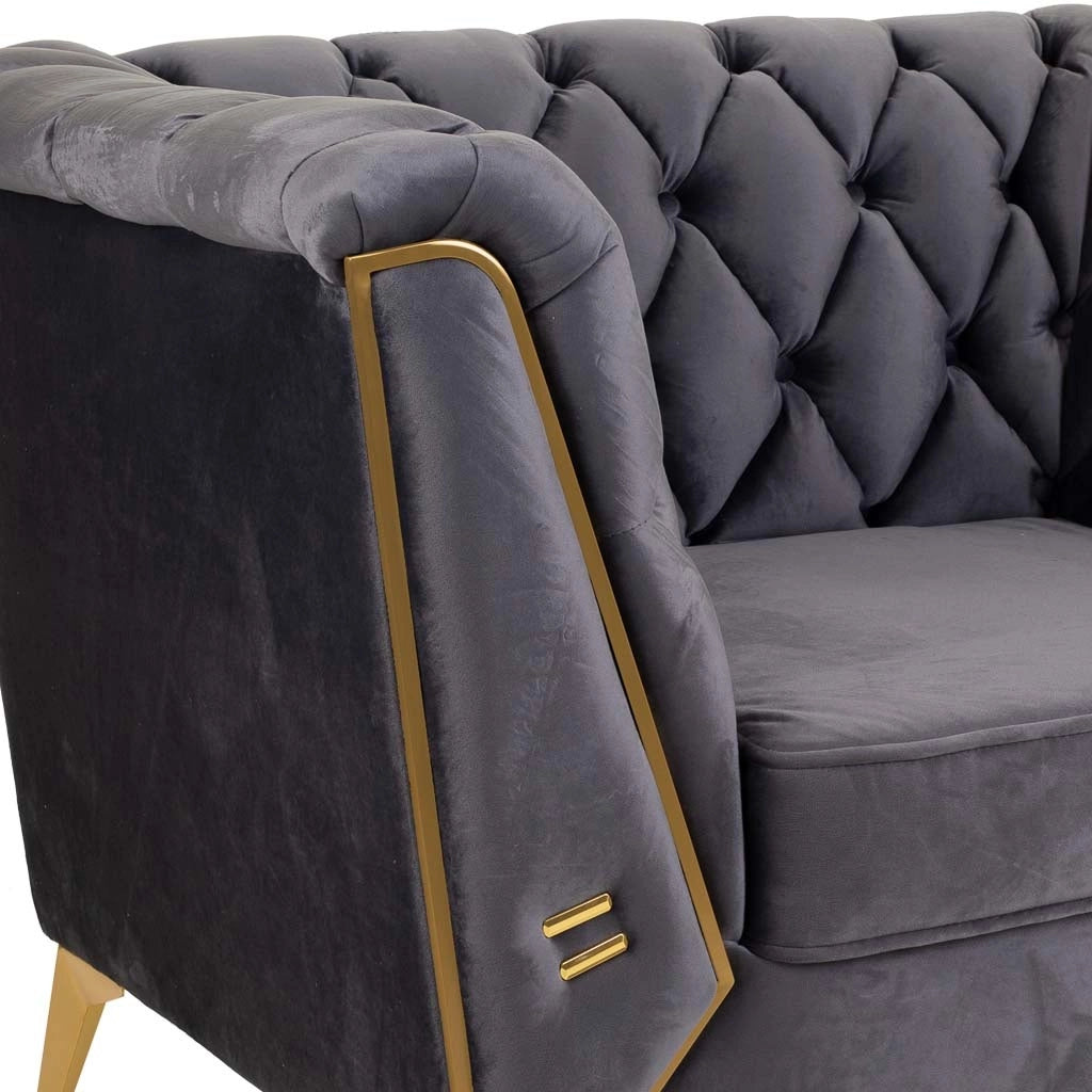 Poltrona imbottita grigia 104x72x75h