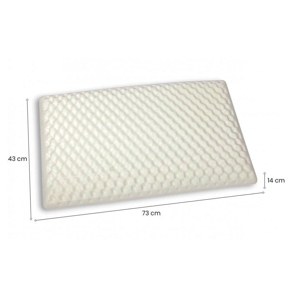 Talamo Italia cuscino per Ruta, 100% Made in Italy, Guanciale in Memory Foam massaggiante, Anallergico e Traspirante, 73x43xh14 cm