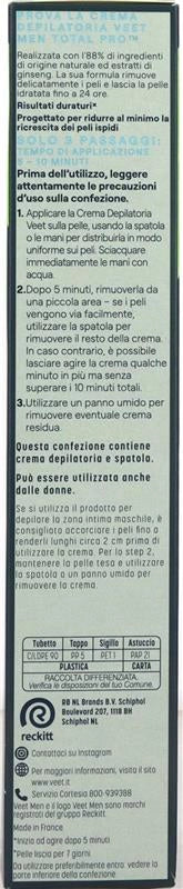 VEET FOR MEN CREMA DEPILATORIA 5MIN VELOCE E DELICATO PER PELLI SENSIBILI 200ML