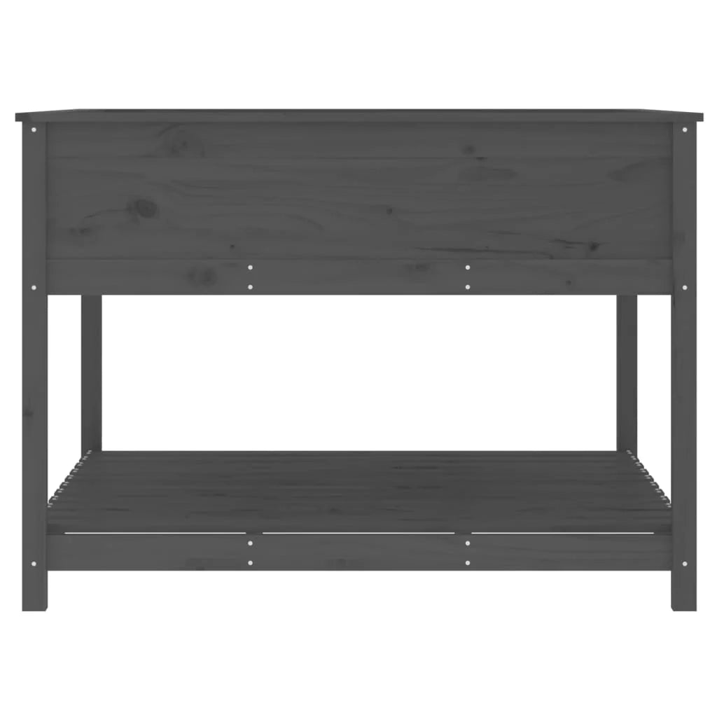 Fioriera rialzata per piante fiori terrazza giardino e scaffale 111,5 x 111,5 x 81 cm legno massello di pino grigio 02_0038613