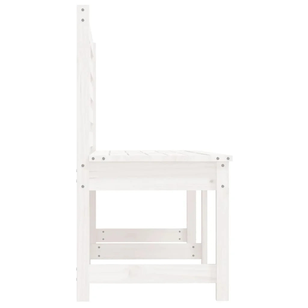 Panca da giardino mobili da esterno per patio terrazza bianca 157,5 x 48 x 91,5 cm legno di pino massiccio 02_0011649
