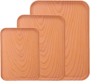Dienbladen in legno e plastica - Fast Food - Rettilineo - Set da 3 - Per feste e cucina