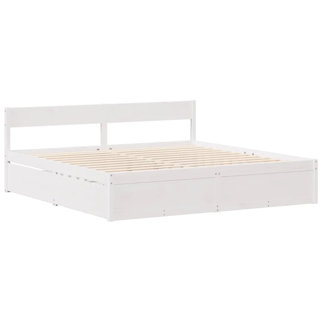 Letto senza Materasso Bianco 120x200 cm Legno Massello di Pino 3307126