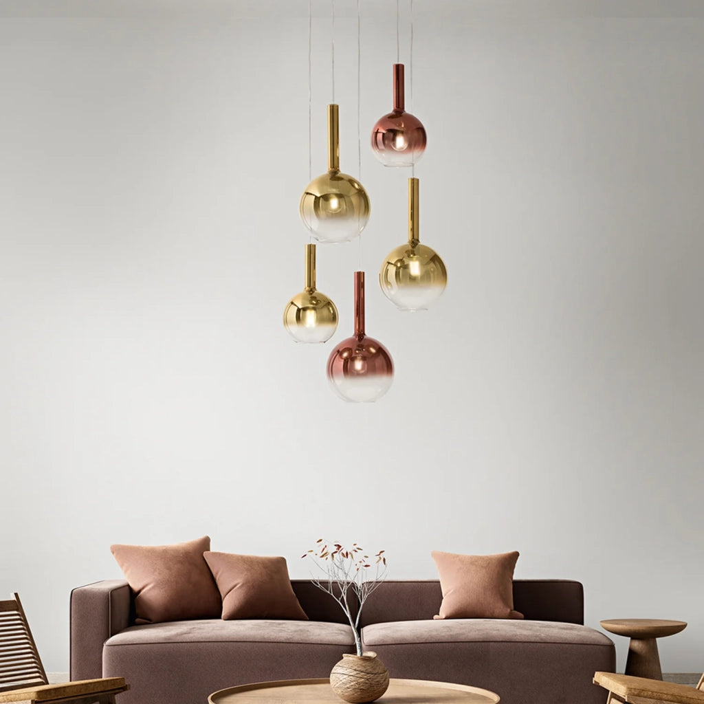 Sospensione Contemporanea Lollipop Vetro Oro 1 Luce E27 Ip20 D20