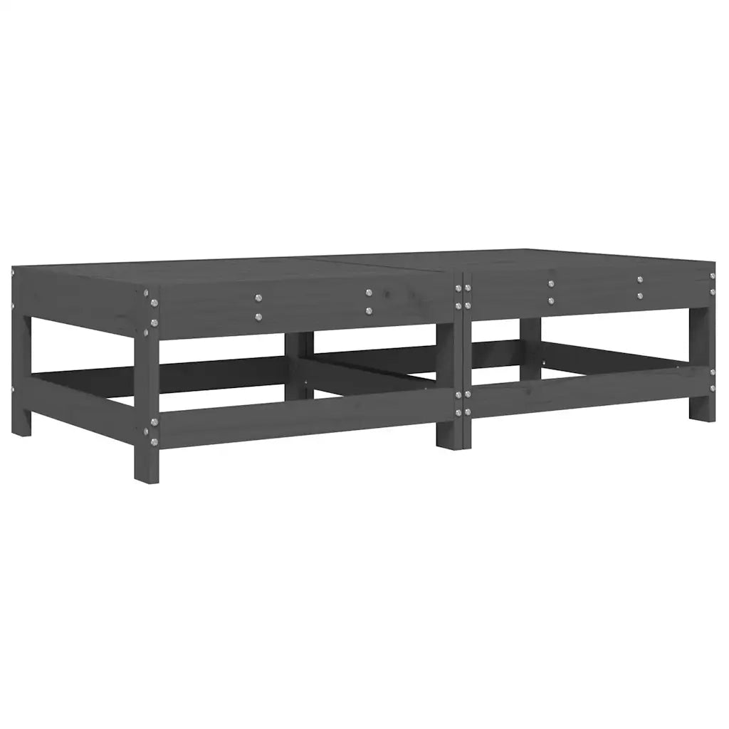 Sedia da giardino-Poggiapiedi Giardino con Cuscini 2pz Legno Massello Pino Grigio 481086