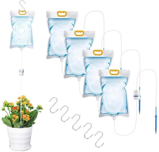 Sistema di irrigazione automatico per piante - 5 pezzi 3,5 litri sacco di irrigazione a gocce con flusso regolabile