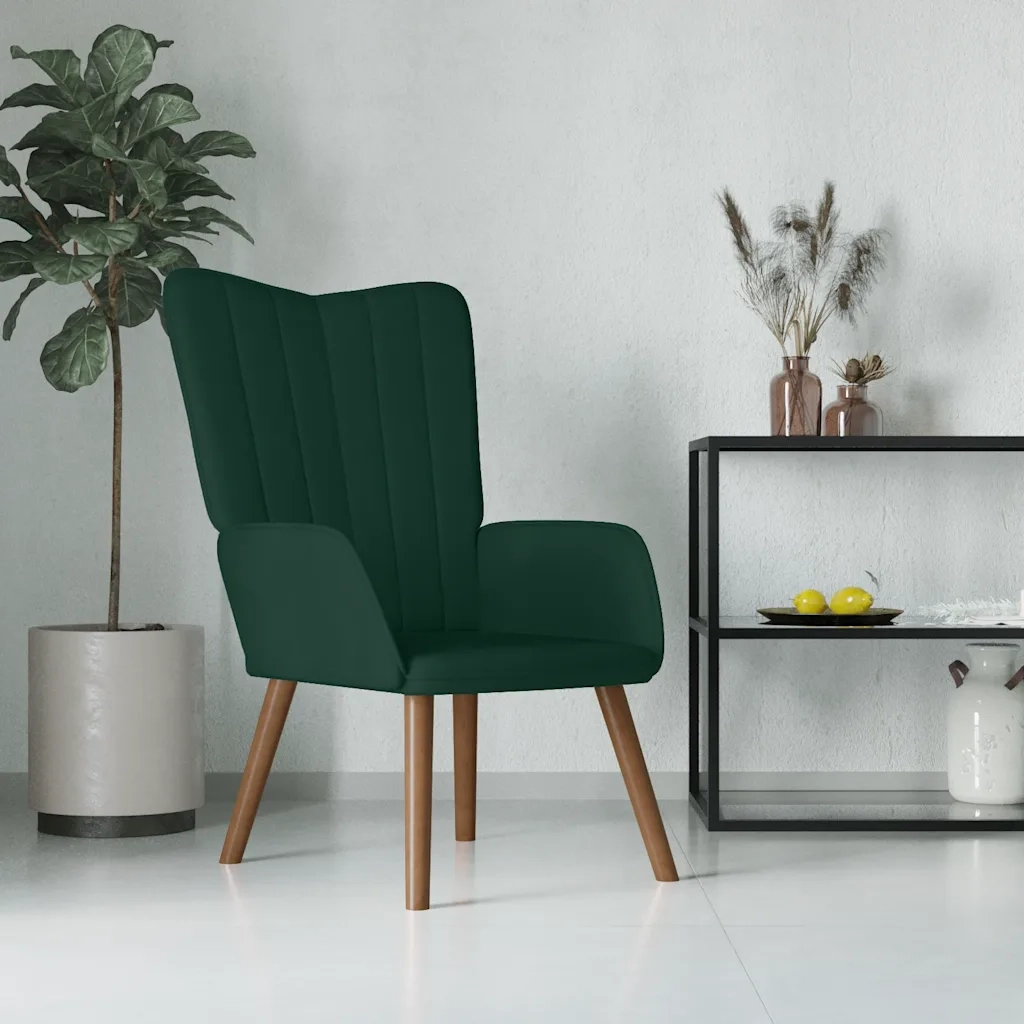 Poltrona Relax Verde Scuro in Velluto 327657