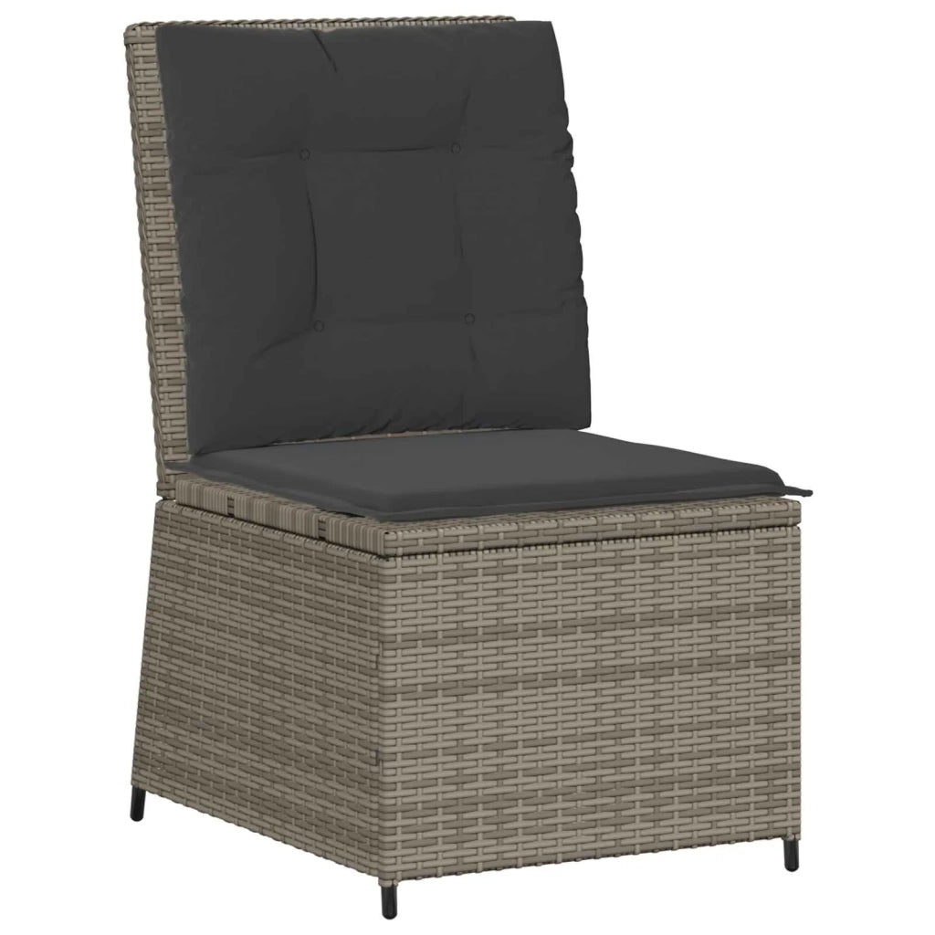Divano da giardino con cuscino-Sofa da Giardino-Divano da esterno Grigio polyrattan