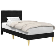 Letto singolo | Letto per adulti | Struttura del letto con testiera Nero 90 x 190 cm Tessuto