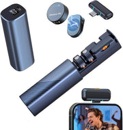 Microfono Magnetico Senza Fili - 3 Modalità di Riduzione Rumore 100 Ft di Portata - 30 Ore di Batteria con Caricabatterie USB-C - Adatto per Dispositivi iPhone Android Smart - Ideale per Vlog Registrazione Video Intervista