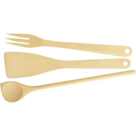 SET CUCCHIAIO - PALETTA - FORCHETTONE 'WOODY' 30 cm - 30 cm - 32cm -  3 pezzi - TESCOMA