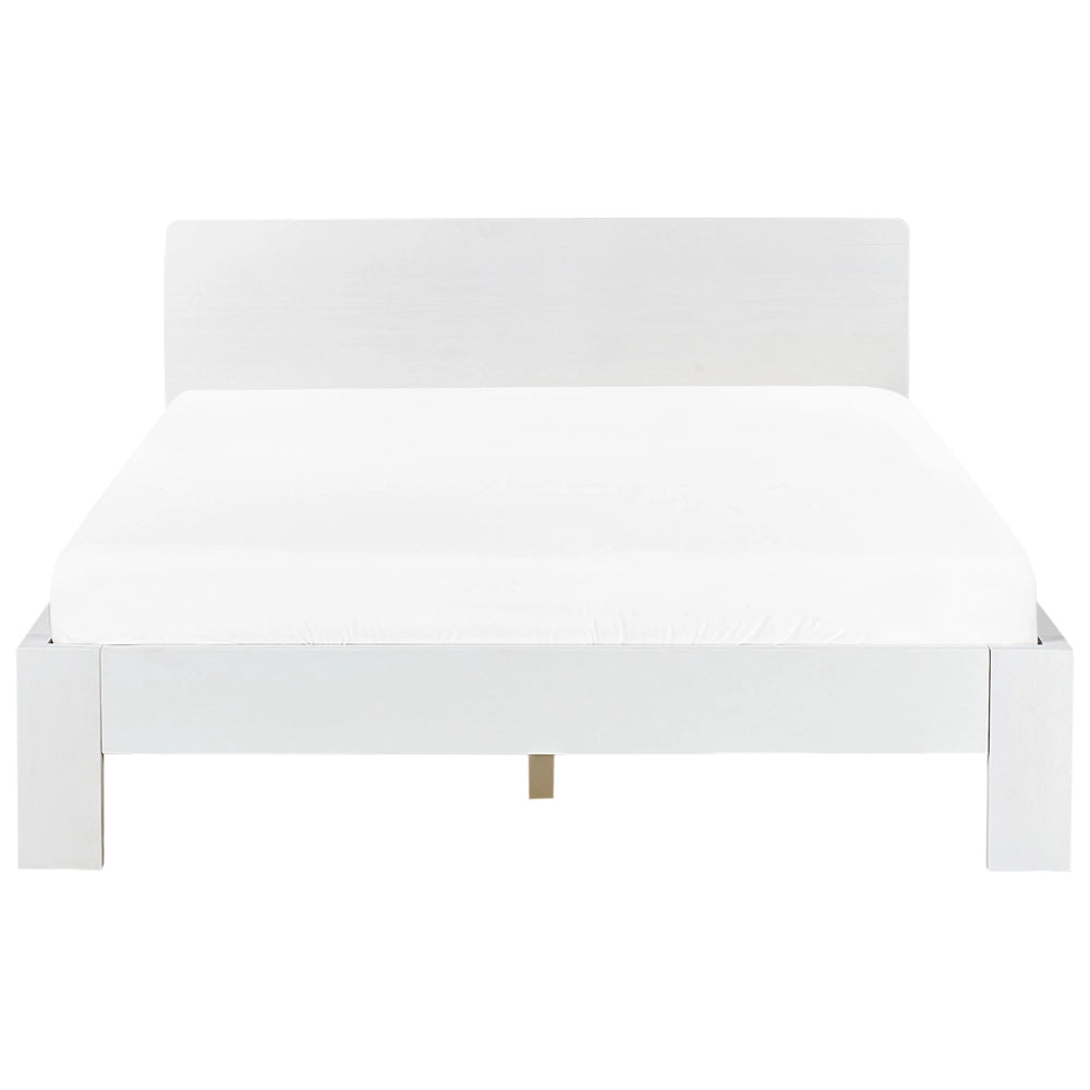 Letto in legno di pino bianco matrimoniale 140 cm 6 testiera a doghe minimalista