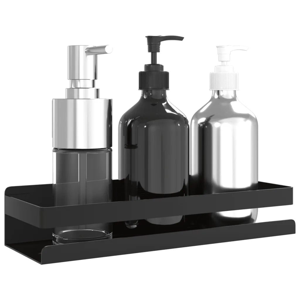 Mensola Doccia Nera Opaca 30x10x6cm Acciaio Inox 304 Spazzolato 4004907