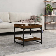 Tavolino Salotto-Tavolino da soggiorno-Tavolo Rovere Marrone 49,5x49,5x45 Legno Multistrato