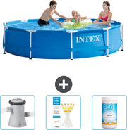 Piscina a Rondotto - 305 x 76 cm - Blu - Inclusa Pompafiltro per Piscina - Strisce di Test - Cloro