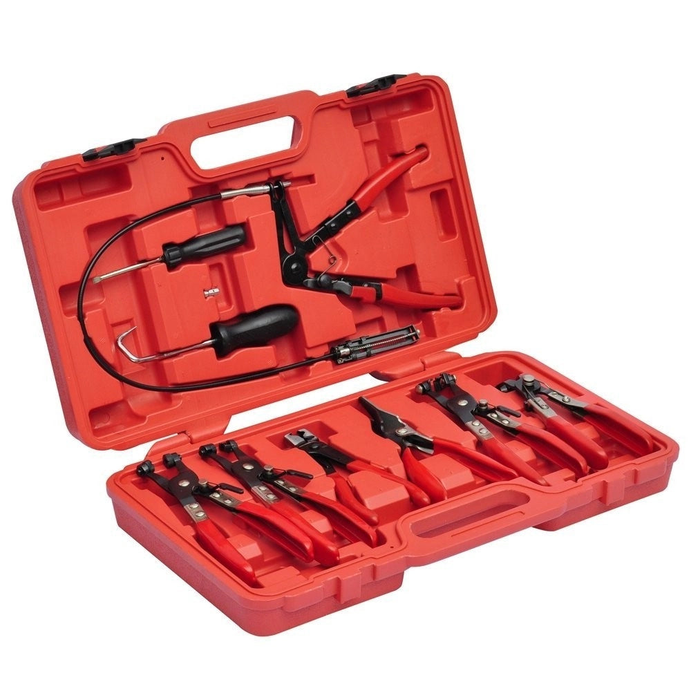 Trade Shop - Set Kit 9 Pinze Per Fascette Morsetti Auto Montaggio Smontaggio Fascette Auto -