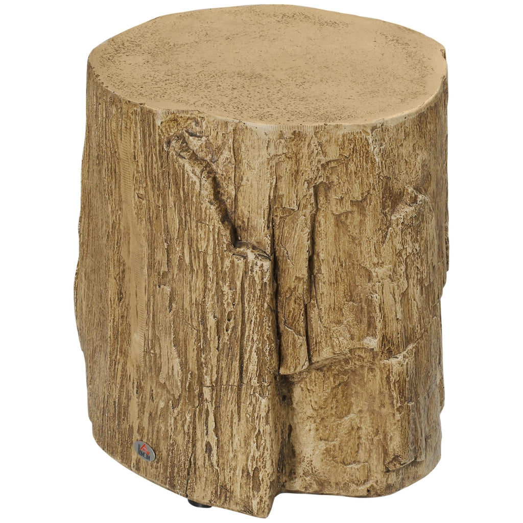 Tavolino da caff¨¨ in cemento effetto tronco con gambe regolabili ¨C zephmum ¨C 37x37x43 cm marrone