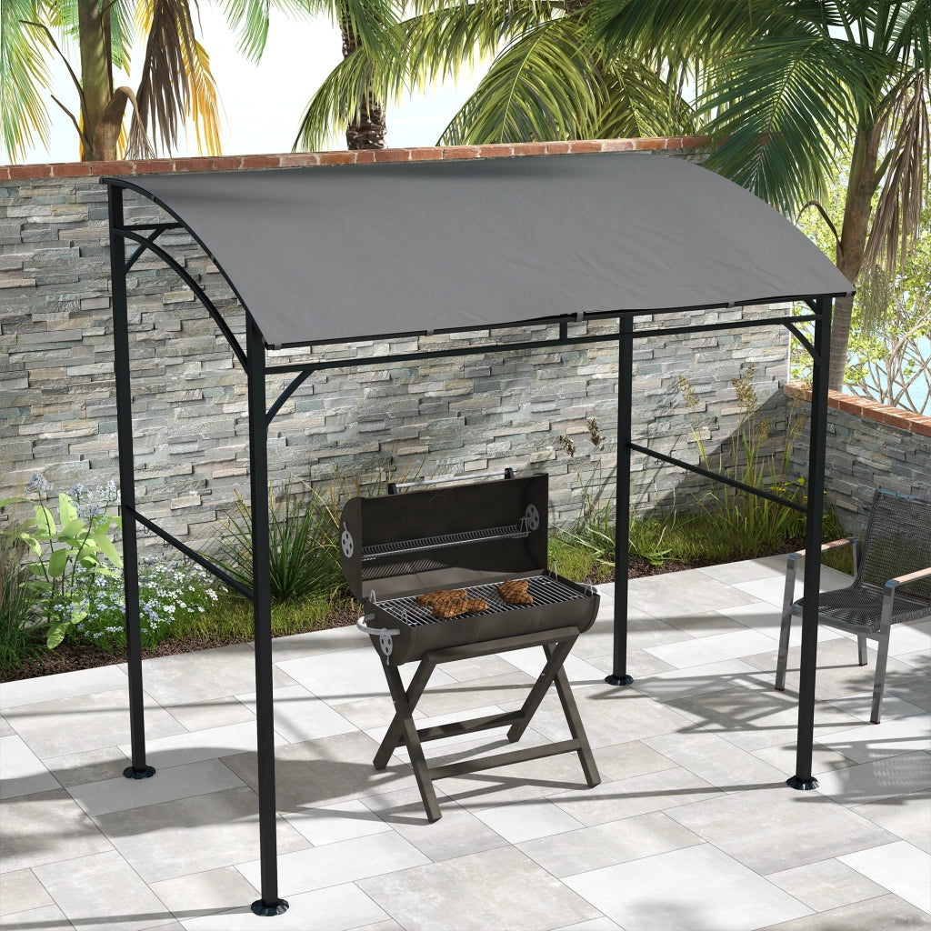 Gazebo da Giardino con Appendini ¨C zephmum ¨C Grigio Antracite 215x150x220 cm