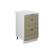 Mobiletto base per cucina Fame-Line Pannello in quercia/Bianco 50 cm, PL Marmo Vicco