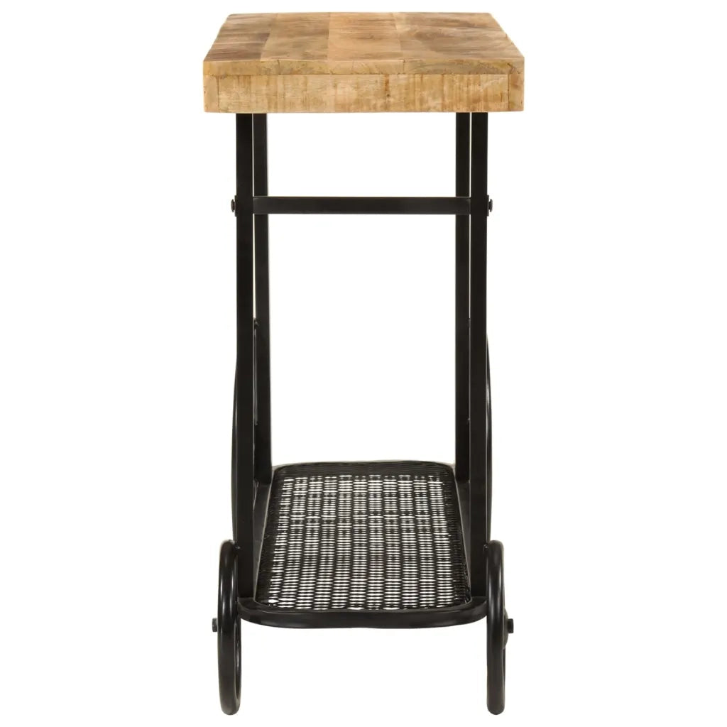 Tavolo Consolle 112x36x76 cm in Legno Massello di Mango e Ferro