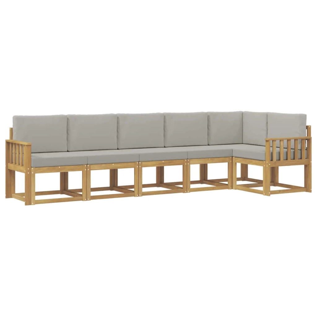 Set di divani da esterno 6 pcs Bianco e Grigio Chiaro 3387695