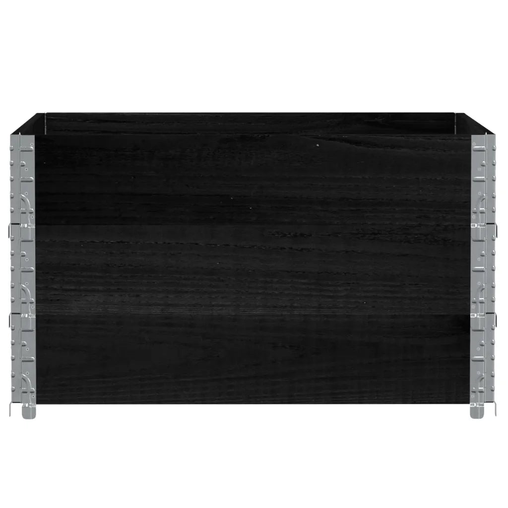 Paretali per Pallet 3 pz Neri 100x100cm Legno Massello di Pino 3295375