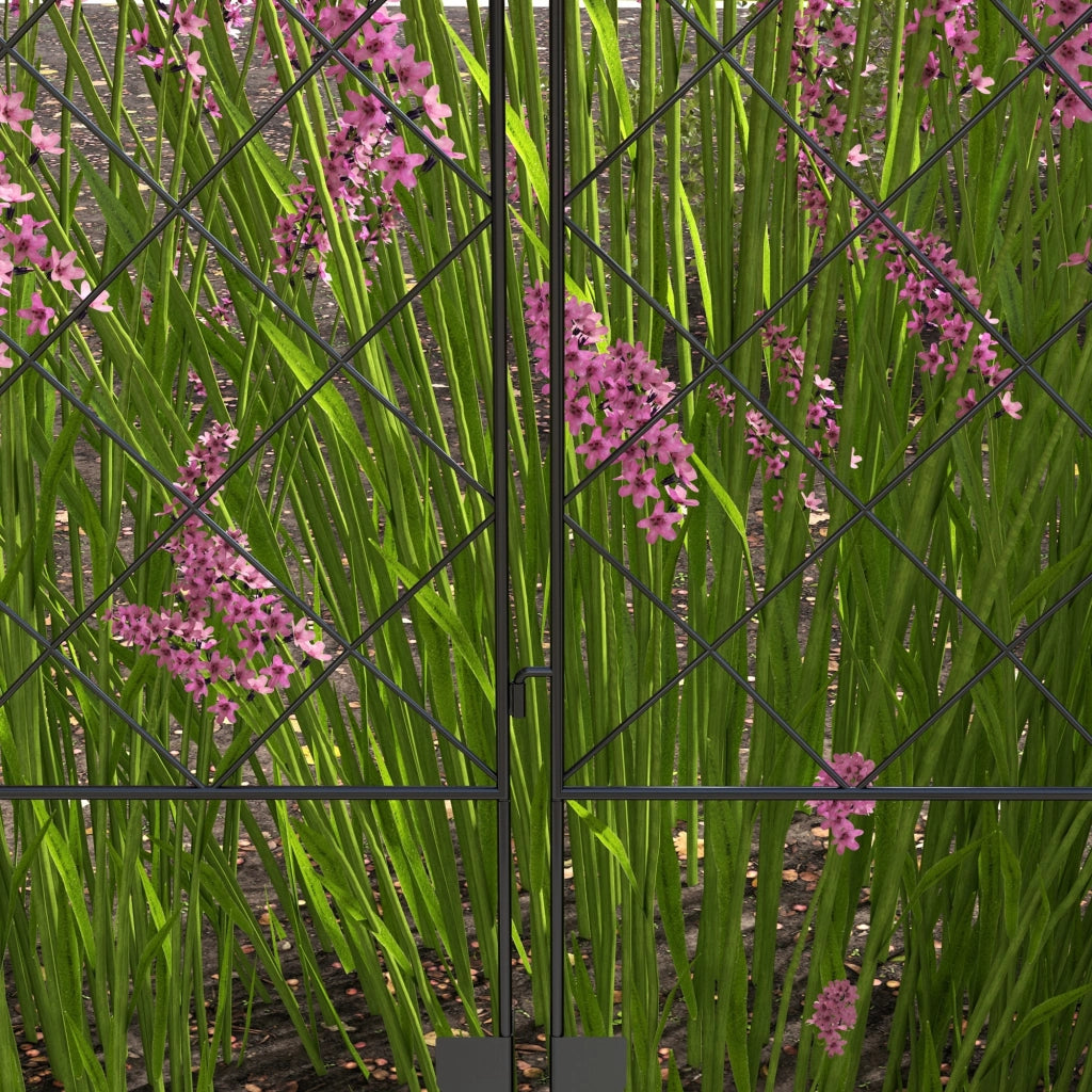 Recinzione giardino decorativa ¨C zephmum ¨C 7 pezzi metallo 344x110 cm nero